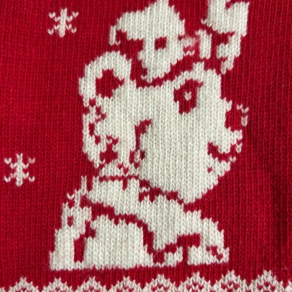 Teenie Weenie NWT All‎ That Bear Kawaii Red Fair Isle Knit Sweater Sz S Varsity